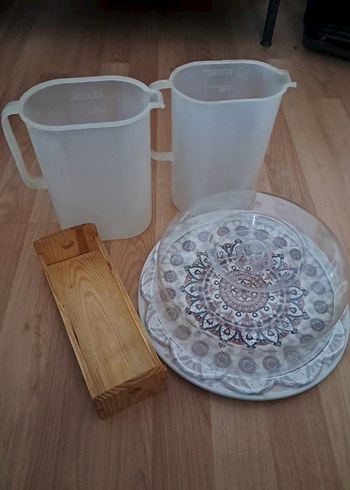 Bohem Tarzda Beyaz Tabak ve Sürahi Seti - Görsel 2