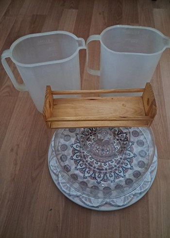 Bohem Tarzda Beyaz Tabak ve Sürahi Seti - Görsel 9