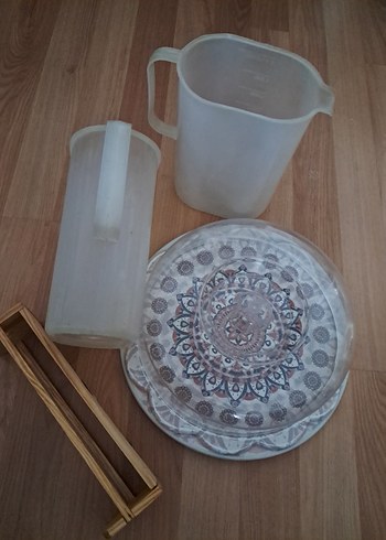 Bohem Tarzda Beyaz Tabak ve Sürahi Seti - Görsel 4