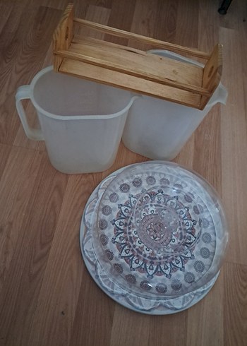 Bohem Tarzda Beyaz Tabak ve Sürahi Seti - Görsel 7