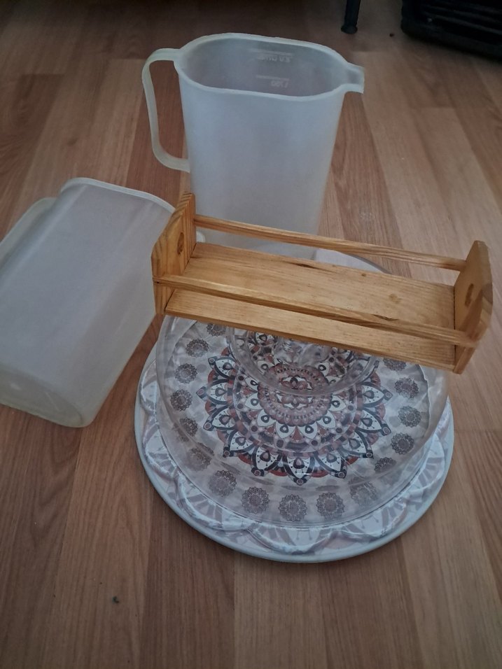 Bohem Tarzda Beyaz Tabak ve Sürahi Seti - Görsel 5