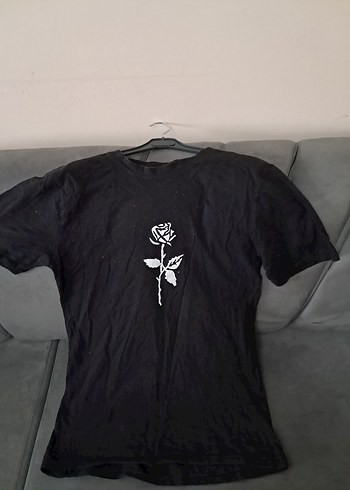 Pamuk Siyah Baskılı kadın Tişörtü - Görsel 8