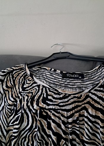 Gri Zebra Desenli kadın Midi Tunik - Görsel 14