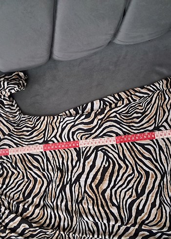 Gri Zebra Desenli kadın Midi Tunik - Görsel 7