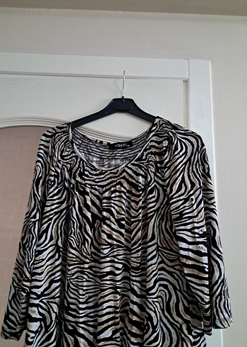 Gri Zebra Desenli kadın Midi Tunik - Görsel 3