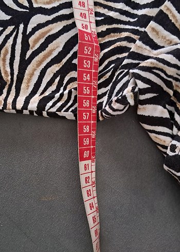 Gri Zebra Desenli kadın Midi Tunik - Görsel 10