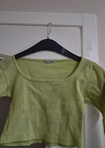 Kadın Yeşil Uzun Kollu Crop Top - Görsel 4