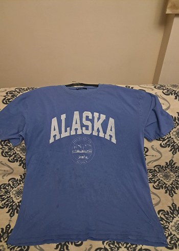 Mavi Oversize Denim Erkek Tişört - Görsel 8