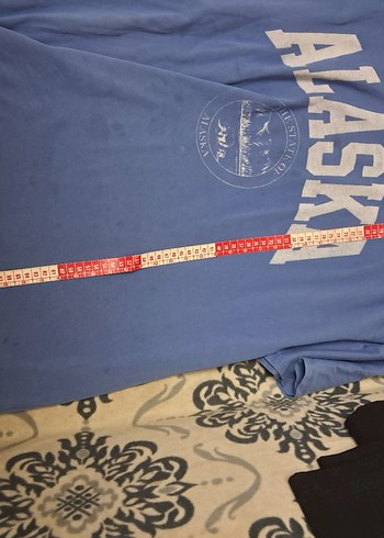 Mavi Oversize Denim Erkek Tişört - Görsel 4