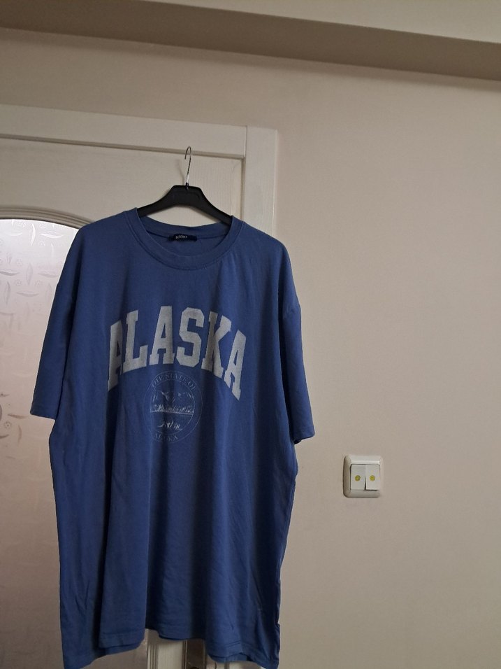 Mavi Oversize Denim Erkek Tişört - Görsel 2