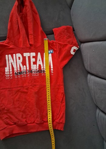 Kırmızı Kapüşonlu Erkek Sweatshirt - Görsel 4