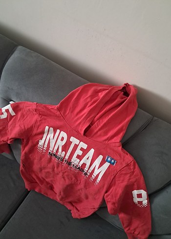 Kırmızı Kapüşonlu Erkek Sweatshirt - Görsel 3