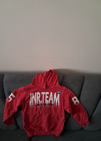 Kırmızı Kapüşonlu Erkek Sweatshirt - Görsel 2