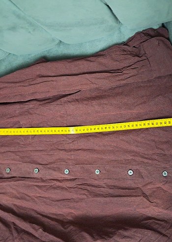 Bordo Oversize Keten Erkek Gömlek - Görsel 7