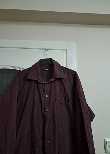 Bordo Oversize Keten Erkek Gömlek - Görsel 4