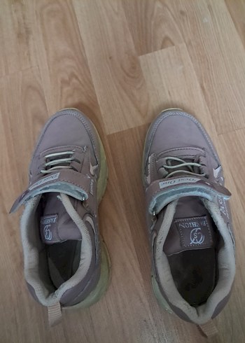 Kız Çocuk Gri Sneakers Velcro Bantlı - Görsel 4