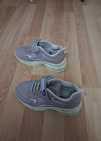 Kız Çocuk Gri Sneakers Velcro Bantlı - Görsel 2