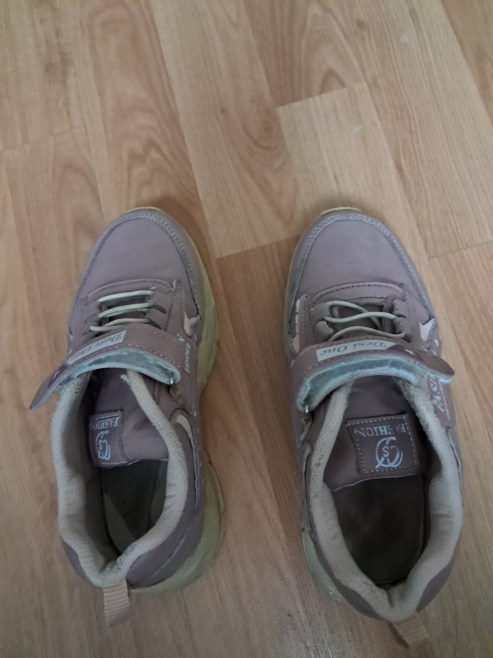 Kız Çocuk Gri Sneakers Velcro Bantlı - Görsel 4