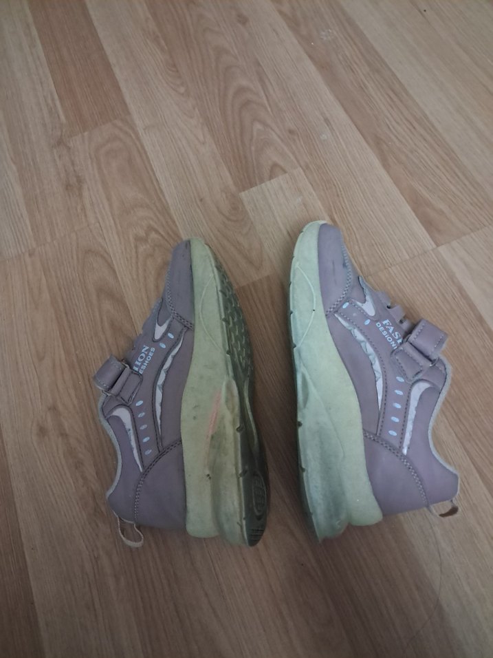 Kız Çocuk Gri Sneakers Velcro Bantlı - Görsel 5