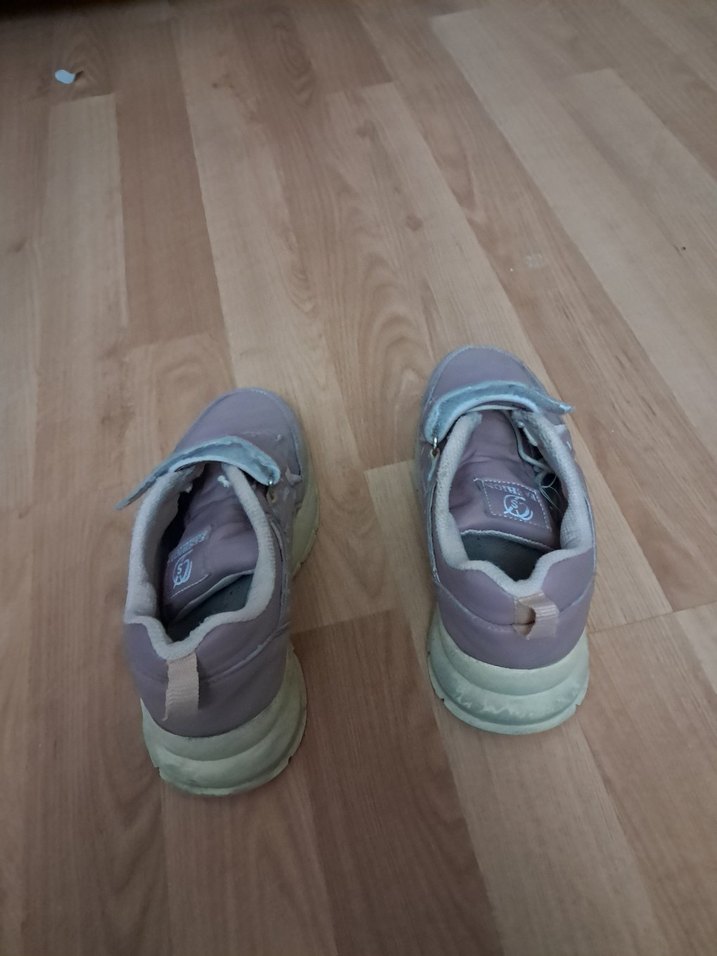 Kız Çocuk Gri Sneakers Velcro Bantlı - Görsel 3