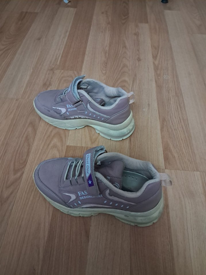 Kız Çocuk Gri Sneakers Velcro Bantlı - Görsel 2