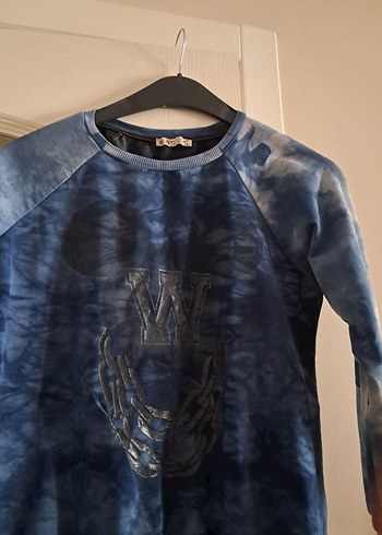 Erkek Çocuk Mavi Batik Desenli Sweatshirt - Görsel 6