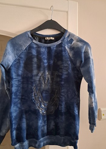Erkek Çocuk Mavi Batik Desenli Sweatshirt - Görsel 4