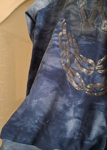 Erkek Çocuk Mavi Batik Desenli Sweatshirt - Görsel 9