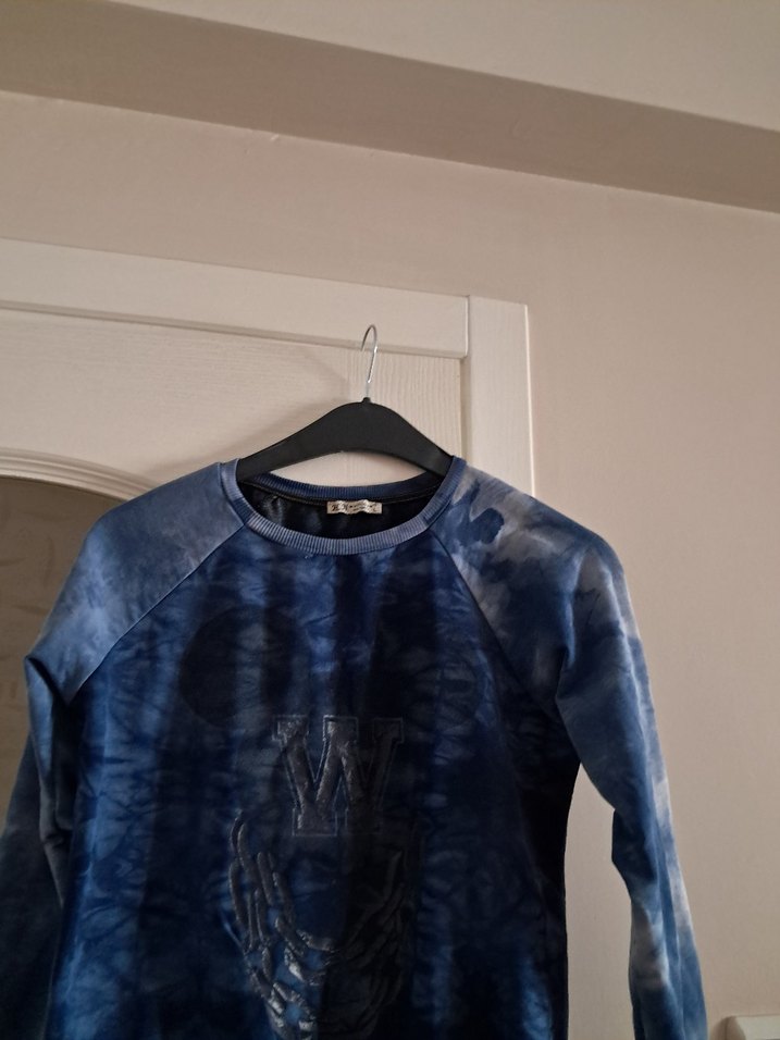 Erkek Çocuk Mavi Batik Desenli Sweatshirt - Görsel 3