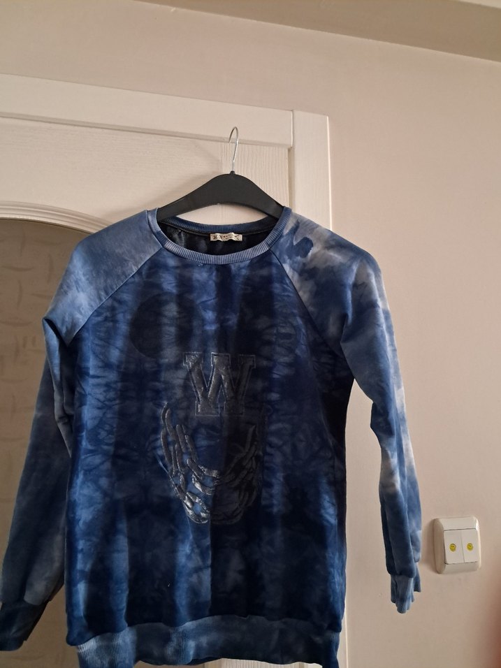 Erkek Çocuk Mavi Batik Desenli Sweatshirt - Görsel 2