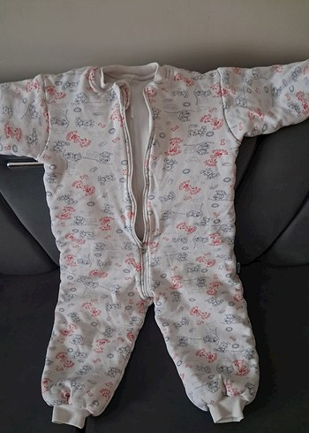 Beyaz  Fermuarlı Bebek Kız Tulumu - Görsel 8