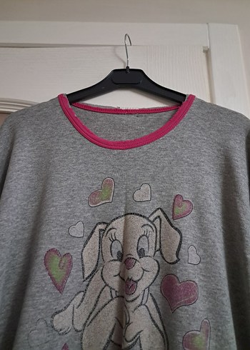 Gri kadın Sweatshirt, Uzun Kollu, Baskılı - Görsel 5