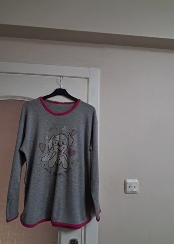 Gri kadın Sweatshirt, Uzun Kollu, Baskılı - Görsel 2