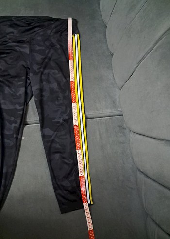 kadın  Kamuflaj Desenli Sarı Şeritli Pantolon - Görsel 5