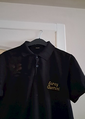Siyah Düğmeli Erkek Polo Tişört - Görsel 3