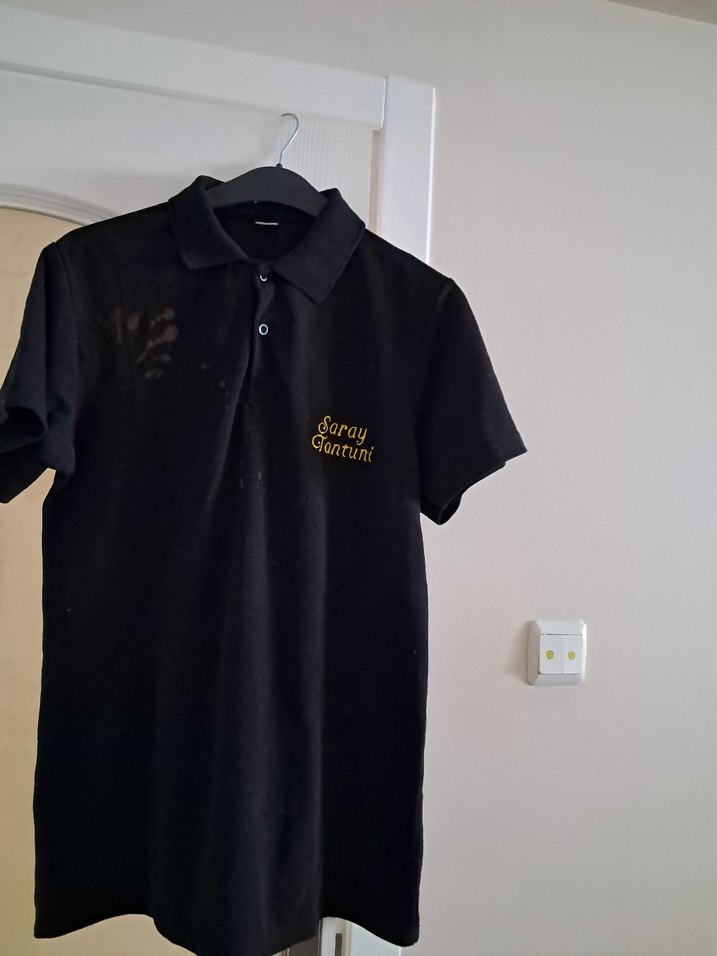 Siyah Düğmeli Erkek Polo Tişört - Görsel 2