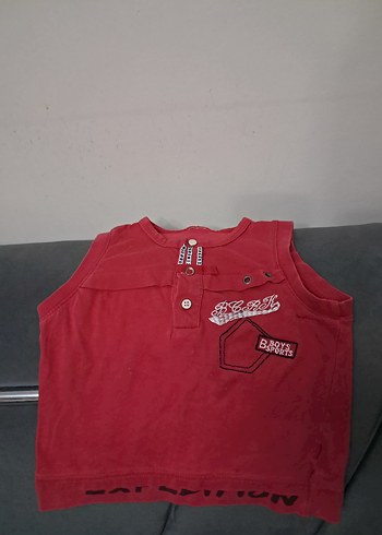 Kırmızı Erkek Çocuk Düğmeli Yelek - Görsel 7