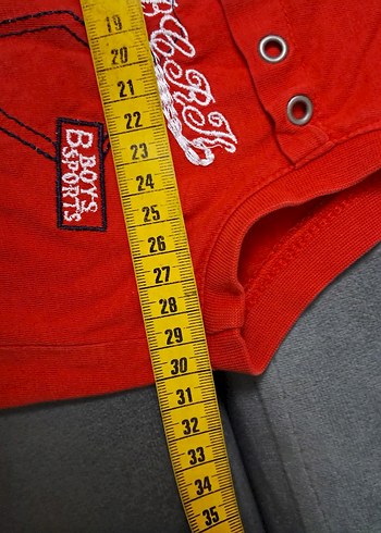 Kırmızı Erkek Çocuk Düğmeli Yelek - Görsel 5