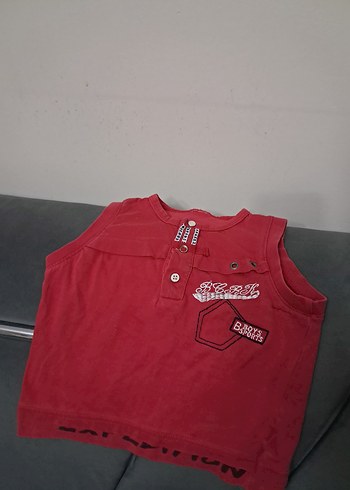 Kırmızı Erkek Çocuk Düğmeli Yelek - Görsel 8