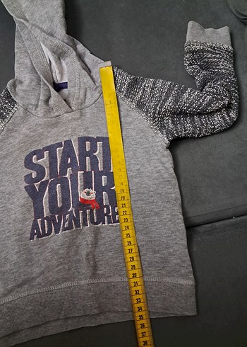 Gri Cep Detaylı Sarı Erkek Sweatshirt - Görsel 9