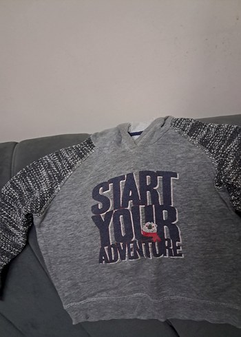 Gri Cep Detaylı Sarı Erkek Sweatshirt - Görsel 3