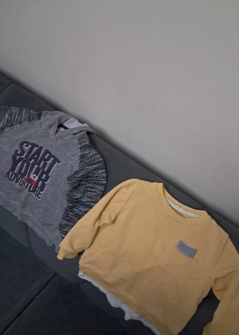 Gri Cep Detaylı Sarı Erkek Sweatshirt - Görsel 4