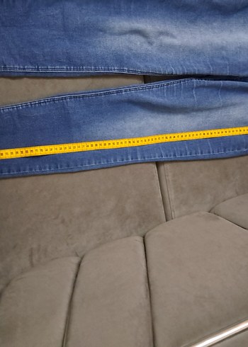 Düğmeli Kadın Mavi Kot Pantolon - Görsel 7