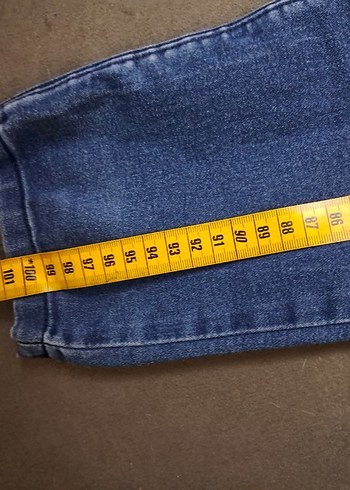 Düğmeli Kadın Mavi Kot Pantolon - Görsel 8