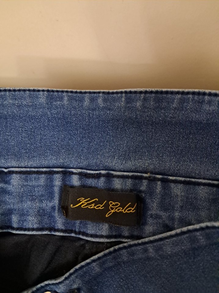 Düğmeli Kadın Mavi Kot Pantolon - Görsel 4