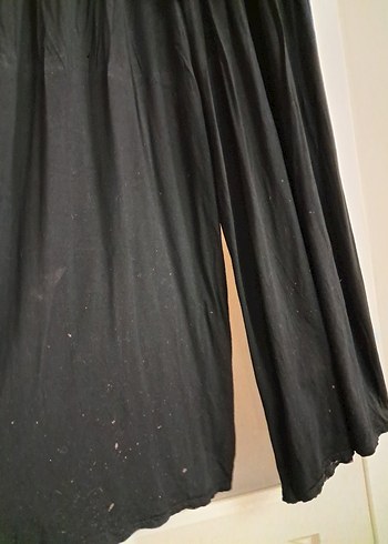 Kadın Siyah Keten Pilili Salaş Pantolon - Görsel 3