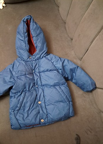 Erkek Çocuk Düğmeli Koyu Mavi Mont - Görsel 2