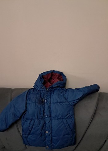 Erkek Çocuk Düğmeli Koyu Mavi Mont - Görsel 9