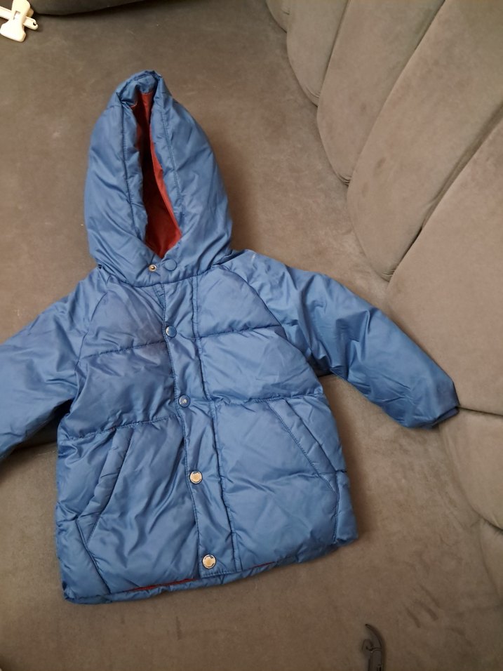 Erkek Çocuk Düğmeli Koyu Mavi Mont - Görsel 2