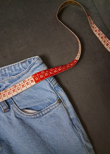 Kadın Mavi Bol Kesim Kot Pantolon - Görsel 9